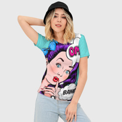 Женская футболка 3D Slim Pop-art bang girl - фото 2