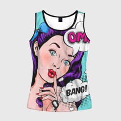 Женская майка 3D Pop-art bang girl