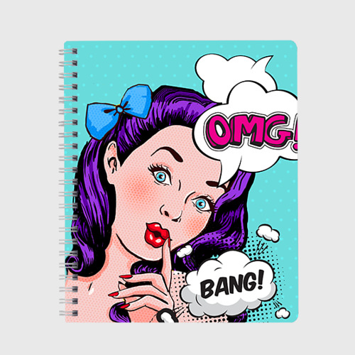 Тетрадь Pop-art bang girl, цвет линия