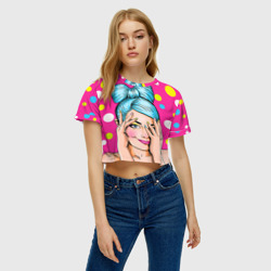 Женская футболка Crop-top 3D POP art - фото 2