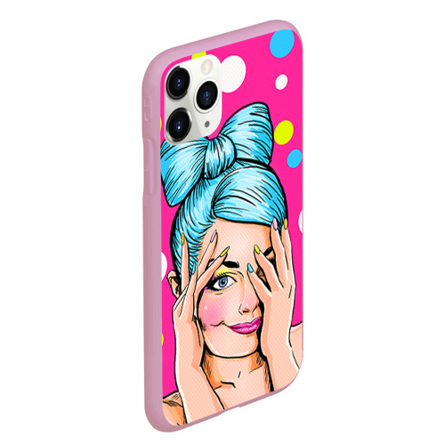 Чехол для iPhone 11 Pro Max матовый POP art, цвет розовый - фото 3