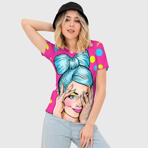 Женская футболка 3D Slim POP art, цвет 3D печать - фото 3