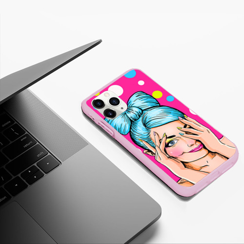 Чехол для iPhone 11 Pro Max матовый POP art, цвет розовый - фото 5