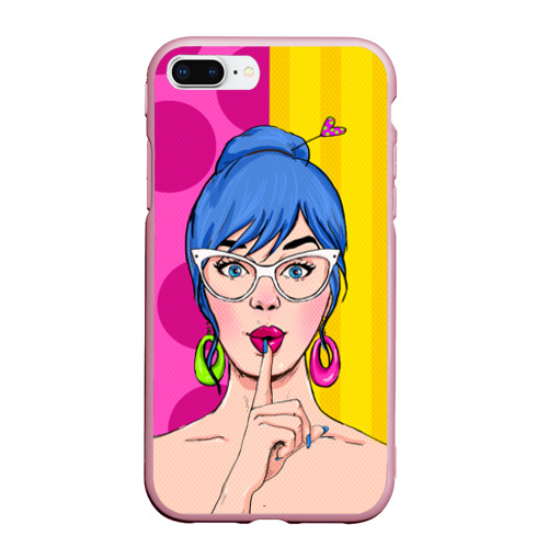 Чехол для iPhone 7Plus/8 Plus матовый POP art, цвет розовый