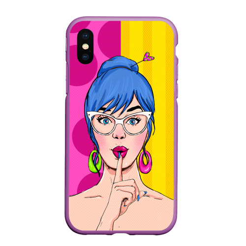 Чехол для iPhone XS Max матовый POP art, цвет фиолетовый