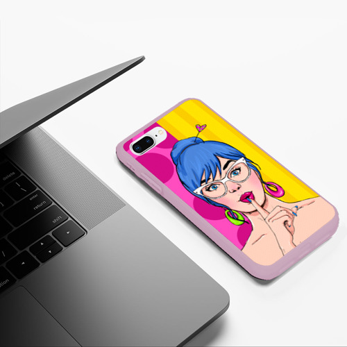 Чехол для iPhone 7Plus/8 Plus матовый POP art, цвет розовый - фото 5