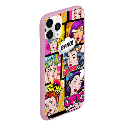 Чехол для iPhone 11 Pro Max матовый POP art, цвет розовый - фото 3