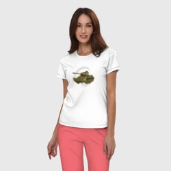 Женская пижама с белой футболкой хлопок Танк ВОВ - фото 2