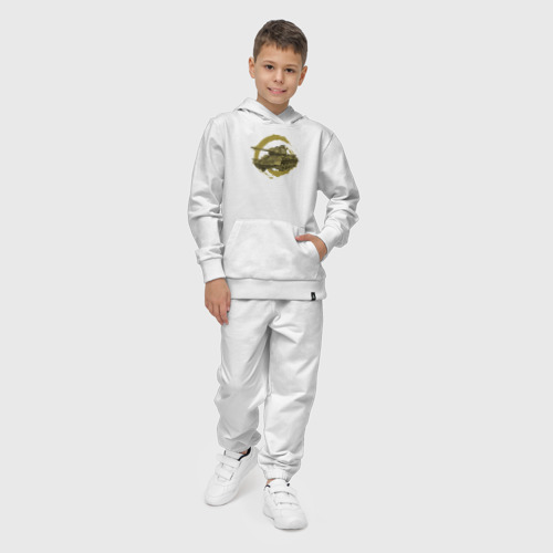 Детский костюм с толстовкой хлопок Танк Т-34, цвет белый - фото 3