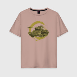 Женская футболка хлопок Oversize Танк Т-34