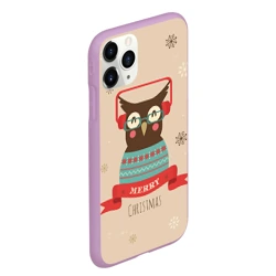 Чехол для iPhone 11 Pro Max матовый Сова в наушниках - фото 2