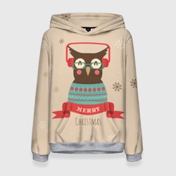 Женская толстовка 3D Сова в наушниках