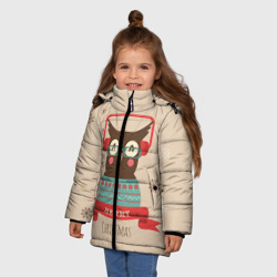 Зимняя куртка для девочек 3D Сова в наушниках - фото 2