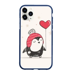Чехол для iPhone 11 Pro Max матовый Пингвин с шариком