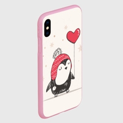 Чехол для iPhone XS Max матовый Пингвин с шариком - фото 2