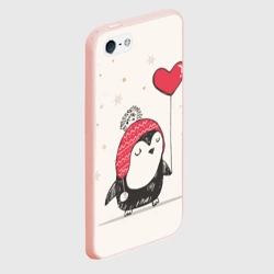 Чехол для iPhone 5/5S матовый Пингвин с шариком - фото 2