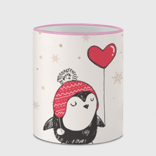 Кружка с полной запечаткой Пингвин с шариком, цвет Кант розовый - фото 4