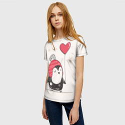 Женская футболка 3D Пингвин с шариком - фото 2