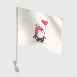 Флаг для автомобиля Пингвин с шариком