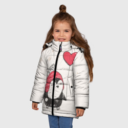 Зимняя куртка для девочек 3D Пингвин с шариком - фото 2