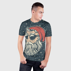 Мужская футболка 3D Slim Санта хипстер - фото 2