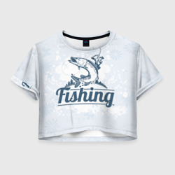 Женская футболка Crop-top 3D Рыбалка
