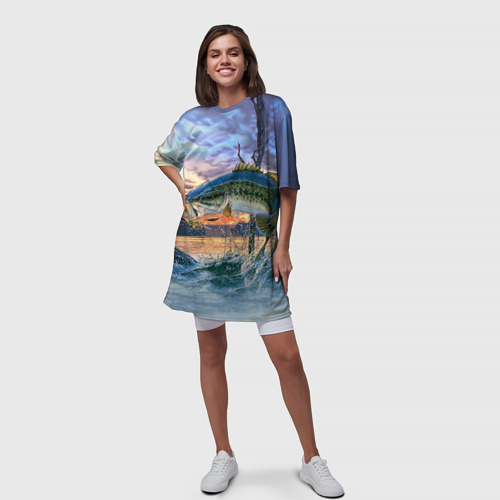 Платье-футболка 3D Рыба, цвет 3D печать - фото 5
