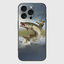 Чехол для iPhone 16 Pro силиконовый с защитой камеры Щука