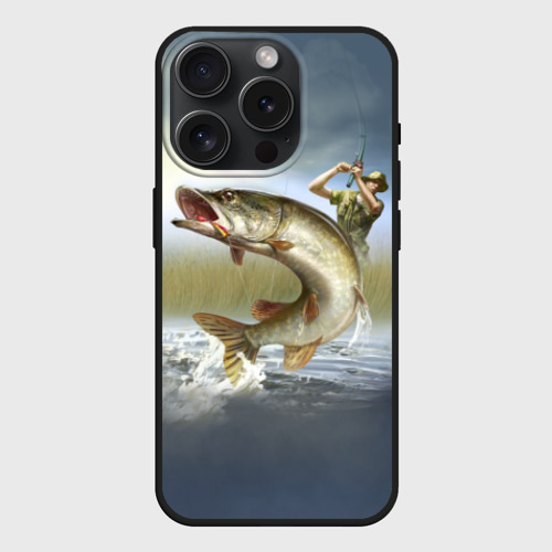 Чехол силиконовый для Apple iPhone 15 Pro Мax матовый Щука