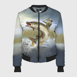 Женский бомбер 3D Щука