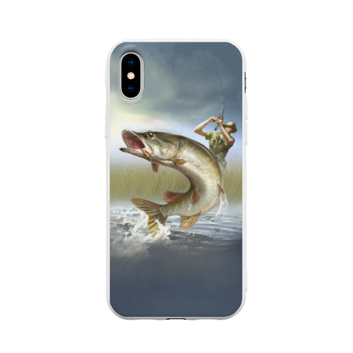 Чехол для iPhone X матовый Щука Фото 01 Чехол для iPhone X матовый Щука Фото 01