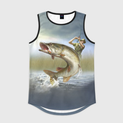 Мужская спортивная майка 3D Щука