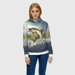 Женская толстовка 3D Щука - фото 2