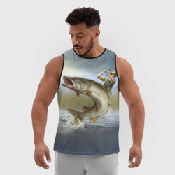 Мужская спортивная майка 3D Щука - фото 2
