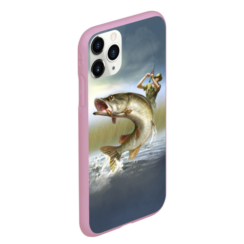 Чехол для iPhone 11 Pro Max матовый Щука, цвет розовый - фото 3