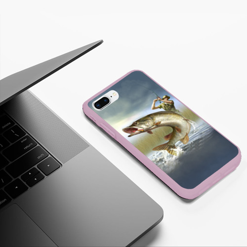 Чехол для iPhone 7Plus/8 Plus матовый Щука, цвет розовый - фото 5
