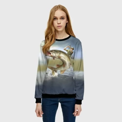 Женский свитшот 3D Щука - фото 2