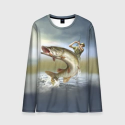 Мужской лонгслив 3D Щука