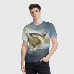 Мужская футболка 3D Щука - фото 2