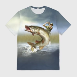 Мужская футболка 3D Щука