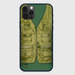 Чехол для iPhone 12 Pro Max Жилетка рыбака зеленая