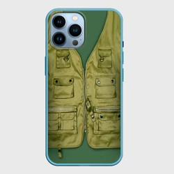 Чехол для iPhone 14 Pro Max Жилетка рыбака зеленая