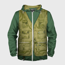 Мужская ветровка 3D Жилетка рыбака зеленая