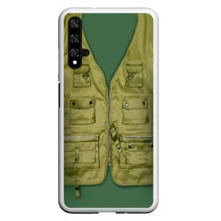 Чехол для Honor 20 Жилетка рыбака зеленая