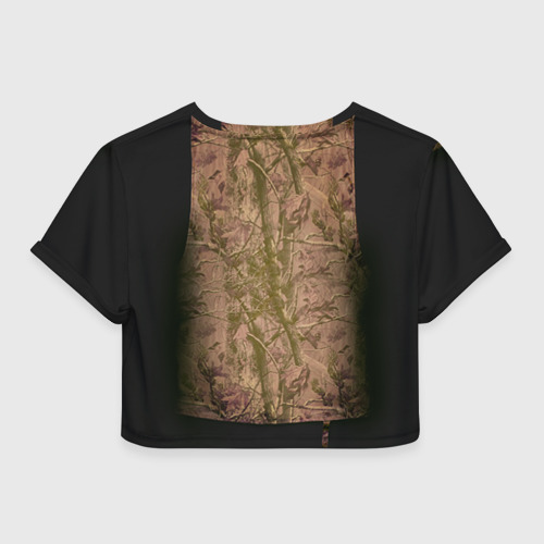 Женская футболка Crop-top 3D Жилетка охотника, цвет 3D печать - фото 2