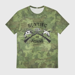 Мужская футболка 3D Охота и рыбалка