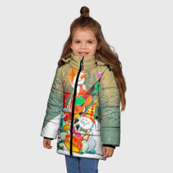Зимняя куртка для девочек 3D Снеговики - фото 2