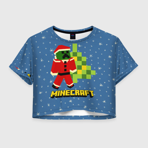 Женская футболка Crop-top 3D Minecraft, цвет 3D печать