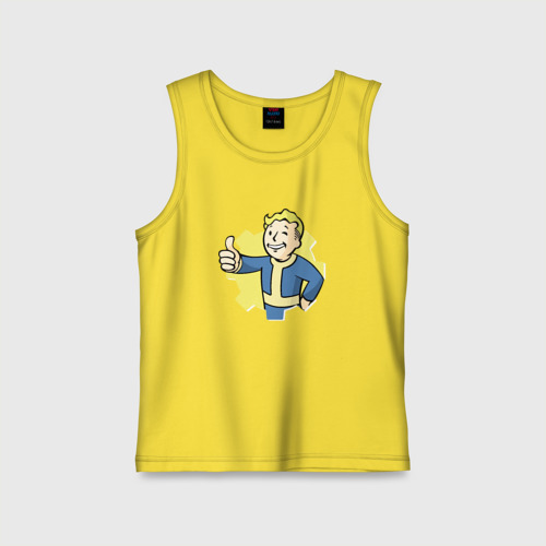 Детская майка хлопок Vault Boy, цвет желтый