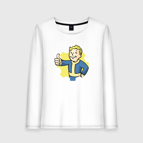 Женский лонгслив хлопок Vault Boy, цвет белый